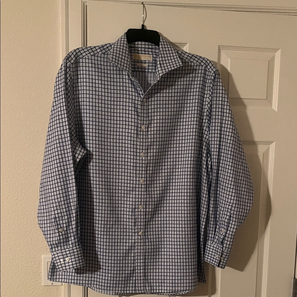 Michael Kors Navy and White Checkered Shirt